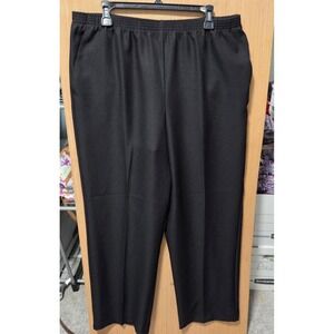 Alfred Dunner Size 16 Black Classic Pull On Pants Elastic Waist Proportioned Med
